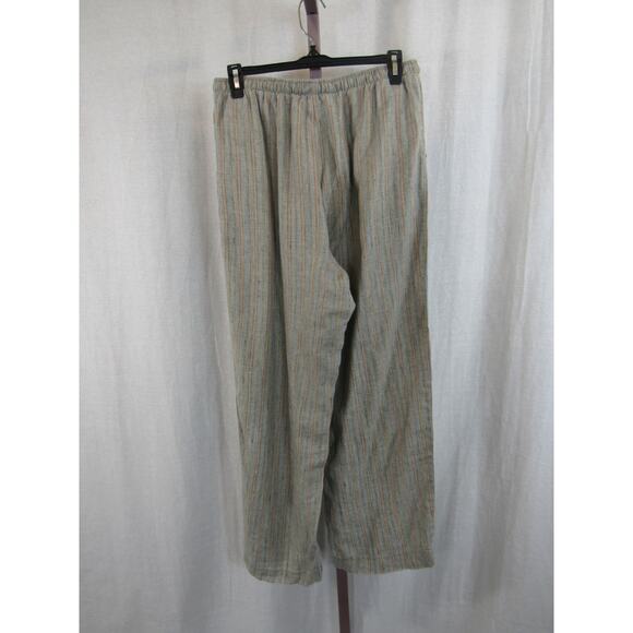The Territory Ahead Medium 100% Linen Women's Drawstring Cropped Pants Wide Leg - Picture 1 of 6